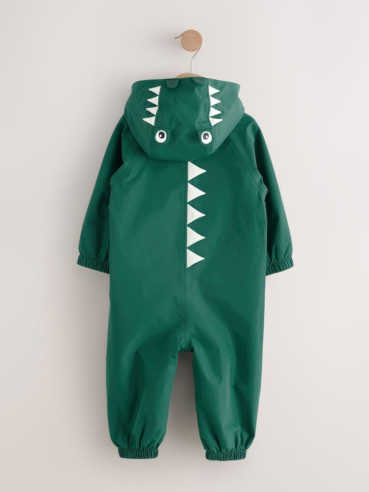 Green Crocodile Waterproof Fleece Lined Puddlesuit (3mths-7yrs) - Image 2 of 4