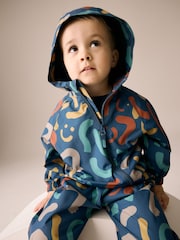 Multicoloured Smile Print Waterproof Fleece Lined Puddlesuit (3mths-7yrs) - Image 2 of 7