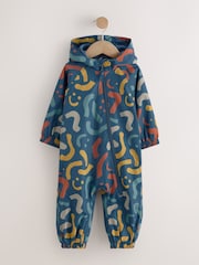 Multicoloured Smile Print Waterproof Fleece Lined Puddlesuit (3mths-7yrs) - Image 4 of 7