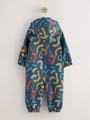 Multicoloured Smile Print Waterproof Fleece Lined Puddlesuit (3mths-7yrs) - Image 5 of 7
