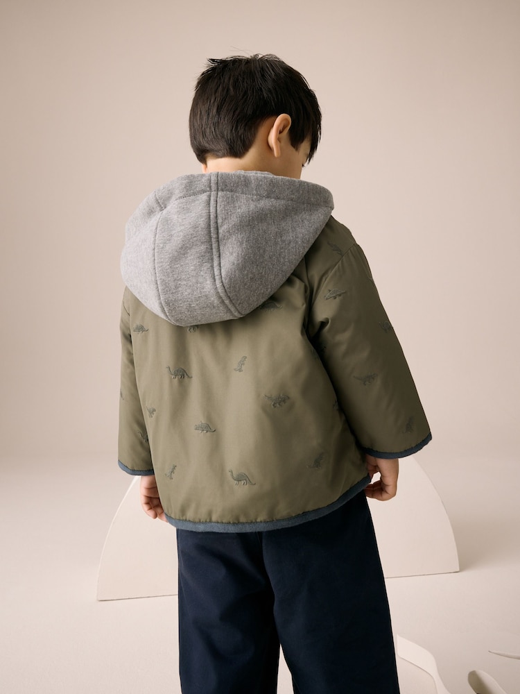 Khaki Green Dinosaur Embroidered Jacket (3mths-7yrs) - Image 2 of 10