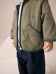 Khaki Green Dinosaur Embroidered Jacket (3mths-7yrs) - Image 5 of 10