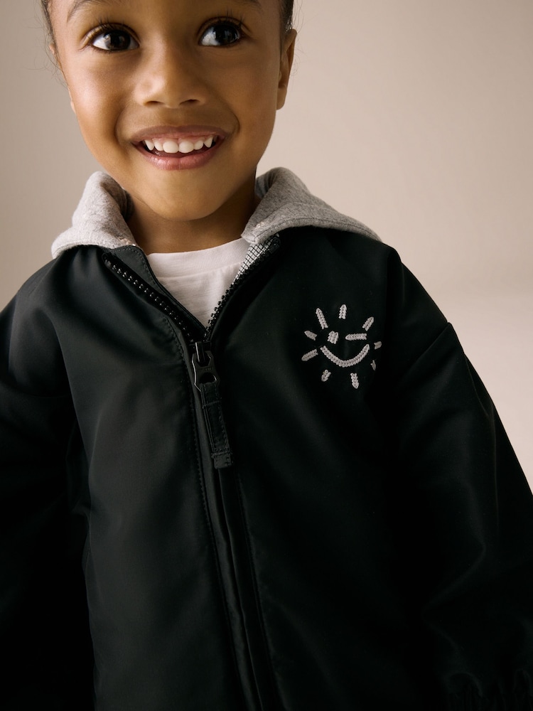 Black Hooded Bomber Jacket (3mths-7yrs) - Image 4 of 4