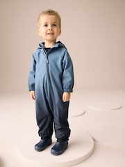 Blue Dip Dye Waterproof Fleece Lined Puddlesuit (3mths-7yrs) - Image 1 of 4