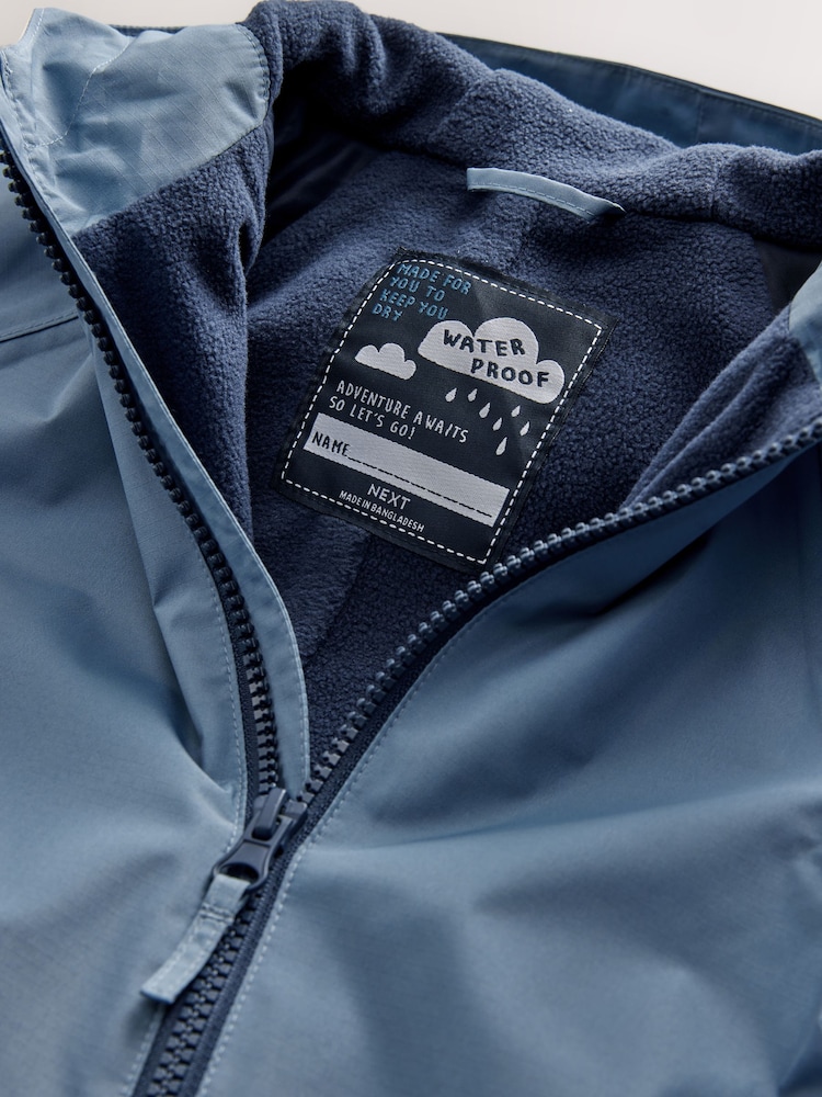 Синий с эффектом деграде - Водонепроницаемый флисовый костюм для лужи на подкладке (3месяцев -7лет) - Изображение 8 8