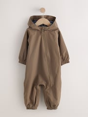 Brown Waterproof Fleece Lined Puddlesuit (3mths-7yrs) - Image 1 of 4