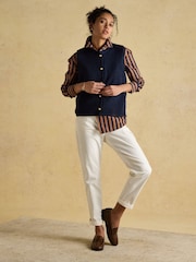 Joules Holly Navy Button Through Knitted Vest - Image 4 of 7