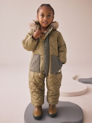 Khaki Green Shower Resistant Snowsuit (3mths-7yrs) - Image 1 of 4