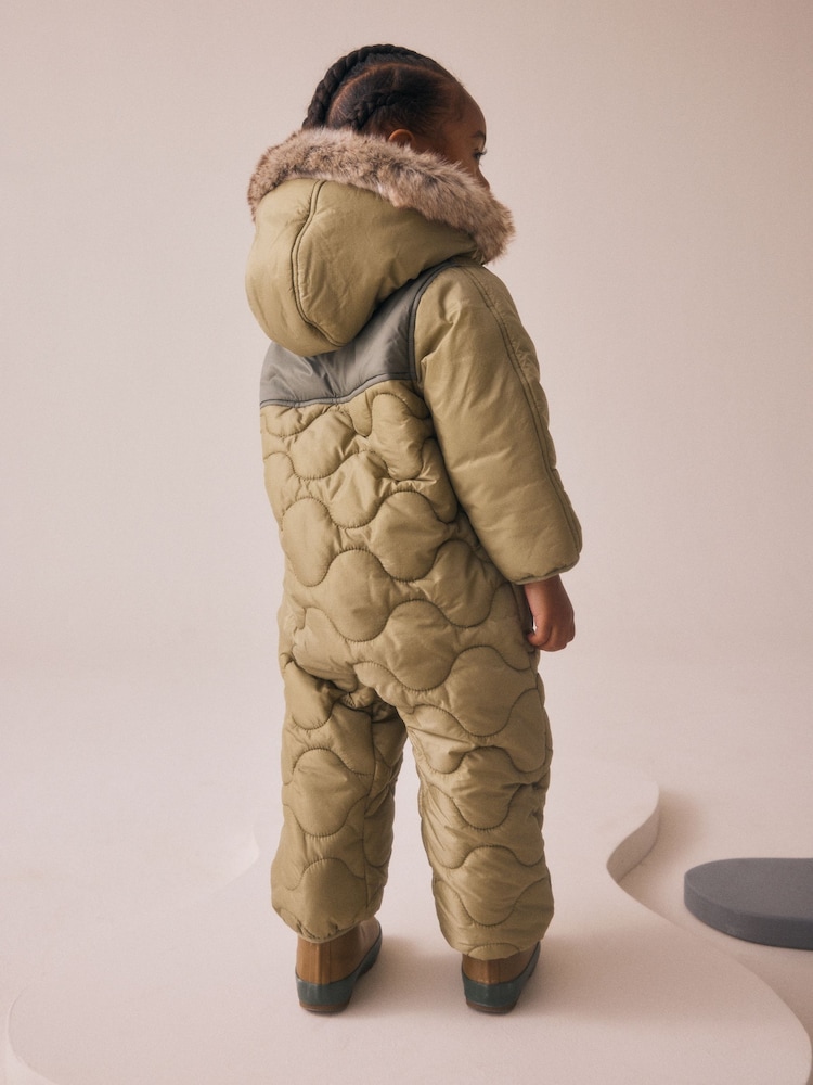 Khaki Green Shower Resistant Snowsuit (3mths-7yrs) - Image 4 of 4