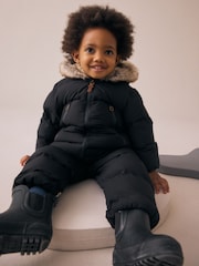 Black Waterproof Padded Snowsuit (3mths-7yrs) - Image 2 of 10
