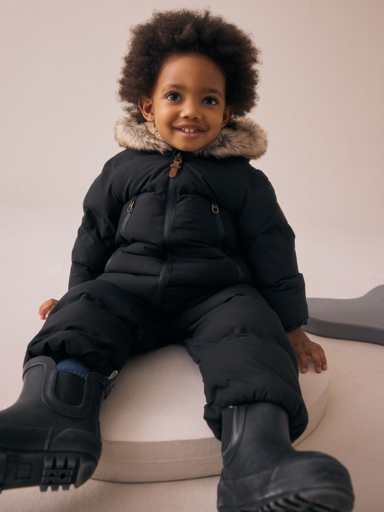 Black Waterproof Padded Snowsuit (3mths-7yrs) - Image 2 of 10