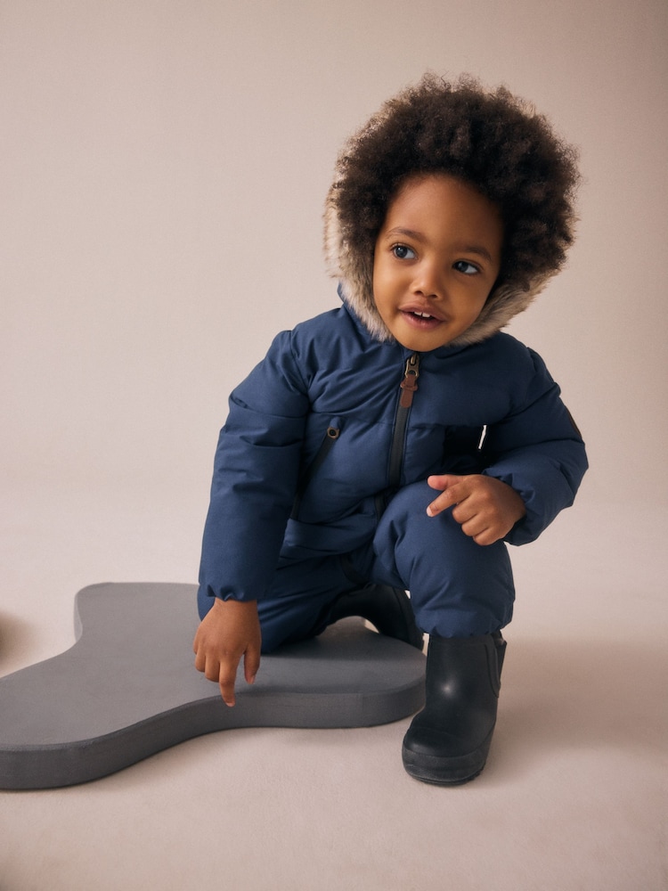 Navy Waterproof Padded Snowsuit (3mths-7yrs) - Image 2 of 8