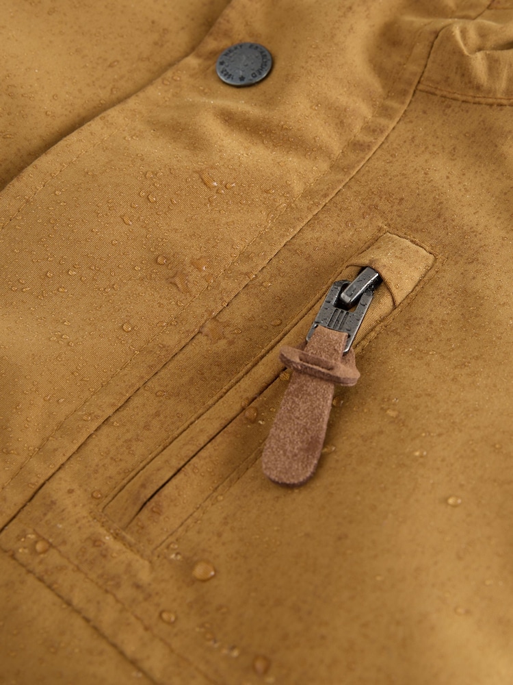 Ochre Yellow Waterproof Borg Lined Parka Coat (3mths-7yrs) - Image 12 of 12