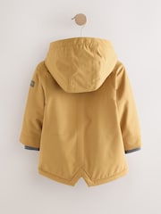 Ochre Yellow Waterproof Borg Lined Parka Coat (3mths-7yrs) - Image 4 of 12