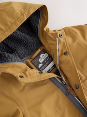 Ochre Yellow Waterproof Borg Lined Parka Coat (3mths-7yrs) - Image 6 of 12