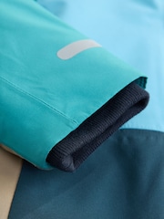 Navy/Turquoise Waterproof Warm Padded Coat (3mths-7yrs) - Image 11 of 11
