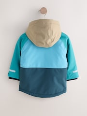 Navy/Turquoise Waterproof Warm Padded Coat (3mths-7yrs) - Image 6 of 11
