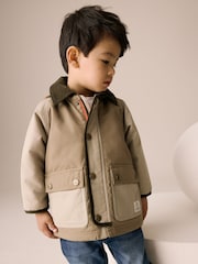 Neutral Hooded Cord Collar Coat (3mths-7yrs) - Image 1 of 9