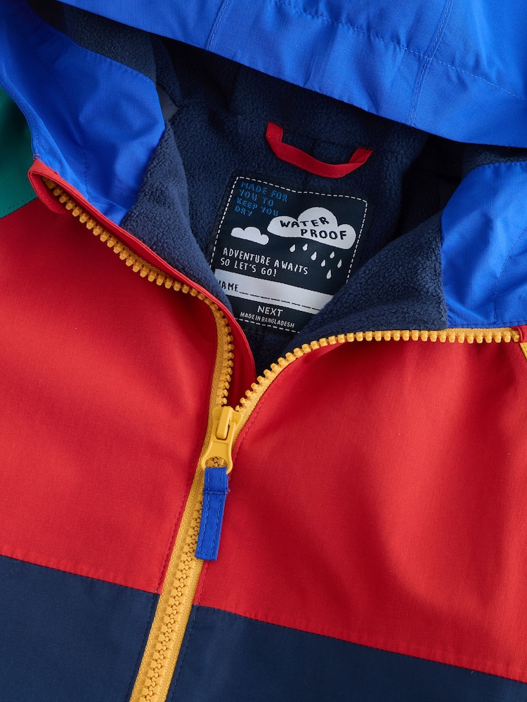 Navy Colourblock Waterproof Fleece Lined Puddlesuit (3mths-7yrs) - Image 4 of 5
