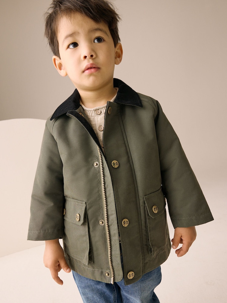 Khaki Green Cord Collar Coat (3mths-7yrs) - Image 1 of 8