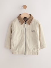 Creme - Canvas-Bomberjacke mit Cordkragen (3Monate–7Jahre) - Bild 5 von 9
