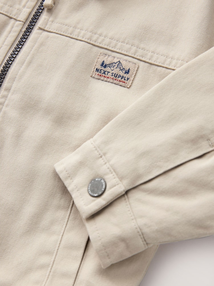 Creme - Canvas-Bomberjacke mit Cordkragen (3Monate–7Jahre) - Bild 9 von 9 Creme - Canvas-Bomberjacke mit Cordkragen (3Monate–7Jahre) - Bild 9 von 9