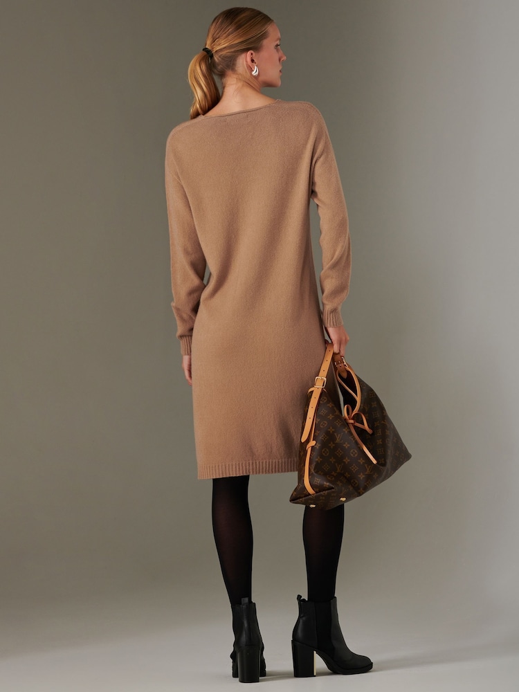 Jolie Moi Brown Knit Loose Fit Jumper - Image 2 of 6