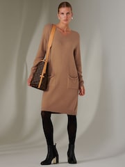 Jolie Moi Brown Knit Loose Fit Jumper - Image 4 of 6