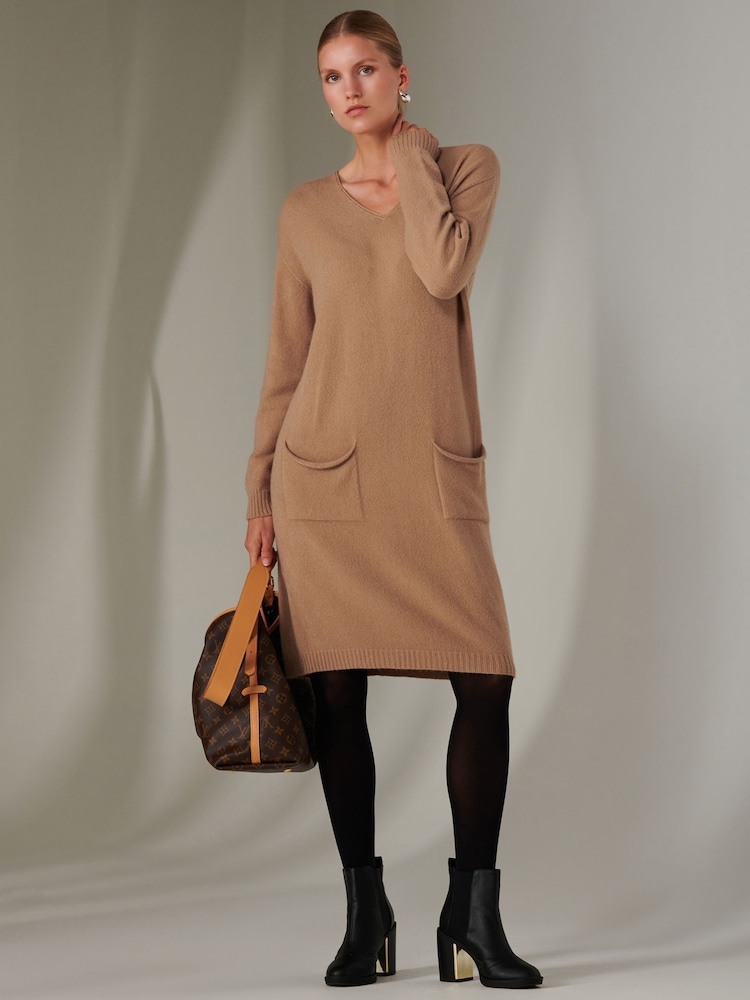 Jolie Moi Brown Knit Loose Fit Jumper - Image 6 of 6