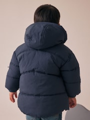 Navy Borg Lined Padded Coat (3mths-7yrs) - Image 2 of 11