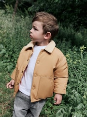 لون محايد - Borg Collared Coach Jacket (3mths-7yrs) - صورة 6 من 13
