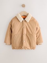 لون محايد - Borg Collared Coach Jacket (3mths-7yrs) - صورة 8 من 13
