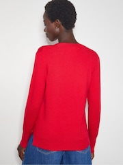Monsoon Red Eva Embellished Neck Jumper - Image 3 of 4