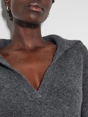 Monsoon Grey Nora Collared Mini Jumper Dress - Image 2 of 5