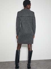 Monsoon Grey Nora Collared Mini Jumper Dress - Image 3 of 5