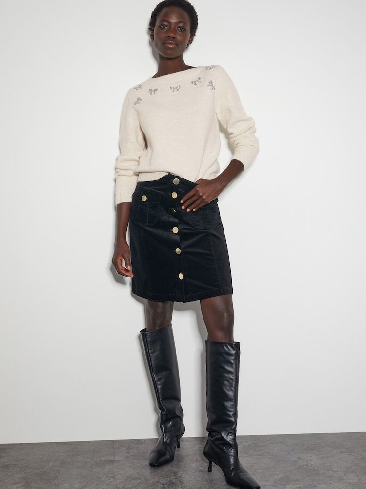 Monsoon Natural Mal Glitter Bow Jumper - Image 3 of 3