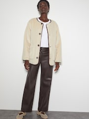 Monsoon Brown Rue Reversible Quilted Leopard Print Jacket - Image 4 of 5