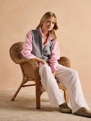 Joules Holly Grey Button Through Knitted Vest - Image 4 of 8