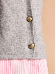 Joules Holly Grey Button Through Knitted Vest - Image 7 of 8