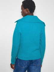 Monsoon Blue Clover V-Neck Collar Jumper - Image 3 of 5