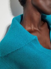 Monsoon Blue Clover V-Neck Collar Jumper - Image 4 of 5