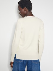 Monsoon Cream Eva Embellished Neck Jumper - Image 3 of 4