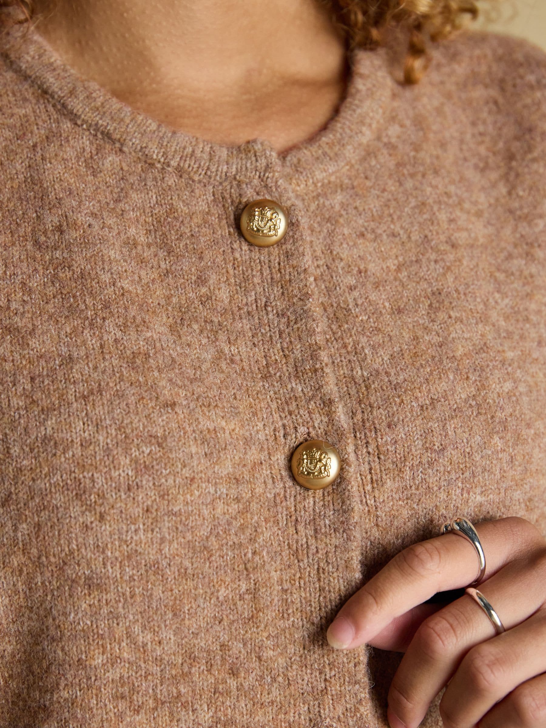 Buy Joules Holly Camel Button Through Knitted Vest from Next Lithuania