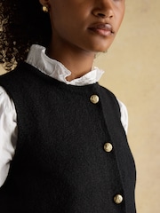 Joules Holly Black Button Through Knitted Vest - Image 5 of 8
