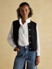 Joules Holly Black Button Through Knitted Vest - Image 6 of 8