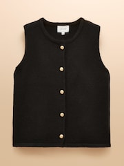 Joules Holly Black Button Through Knitted Vest - Image 8 of 8