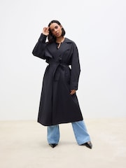 Black Shower Resistant Trench Coat - Image 1 of 8