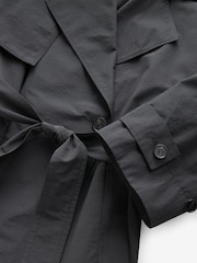 Black Shower Resistant Trench Coat - Image 7 of 8