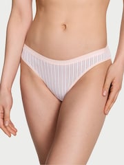 Victoria's Secret Purest Pink Stripe Bikini Knickers - Image 1 of 3