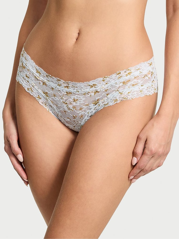 Victoria's Secret Palest Blue Floral Cheeky Knickers - Image 1 of 3